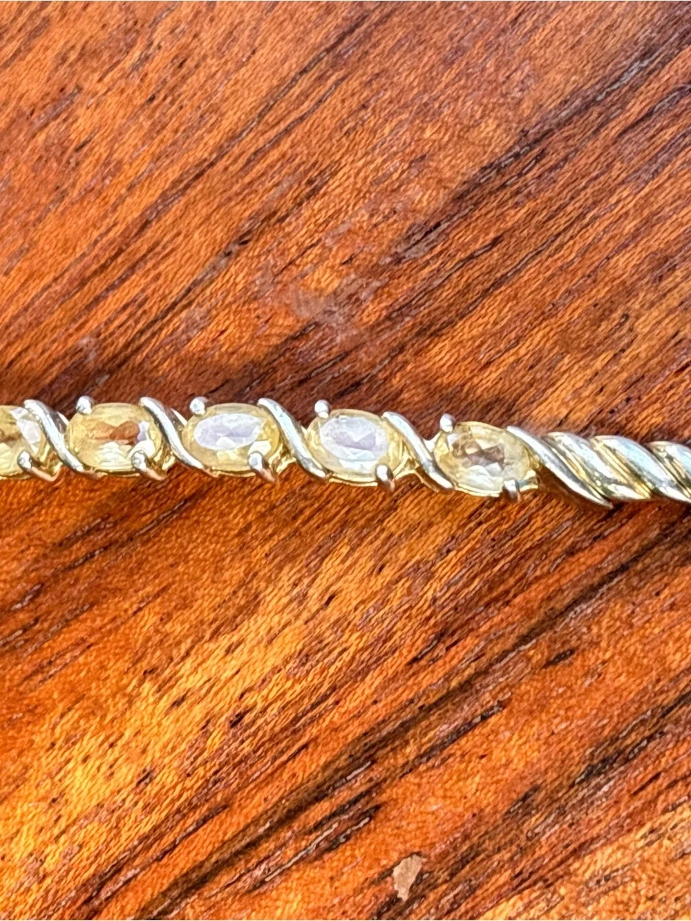 Vintage Sterling Silver Citrine San Marco Style Bracelet Woman’s Jewelry